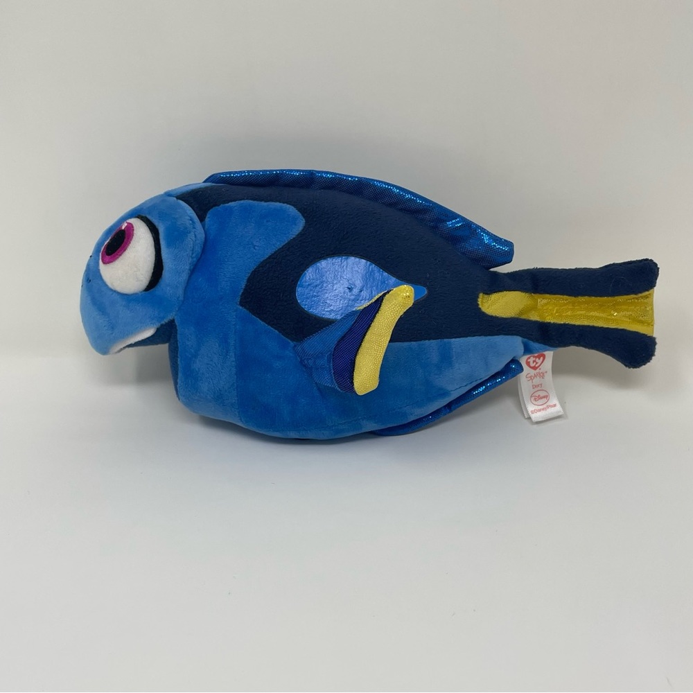*Nemo Disney Pixar Finding Dory TY Sparkle Plush Dory Fish Stuffed Animal 2016